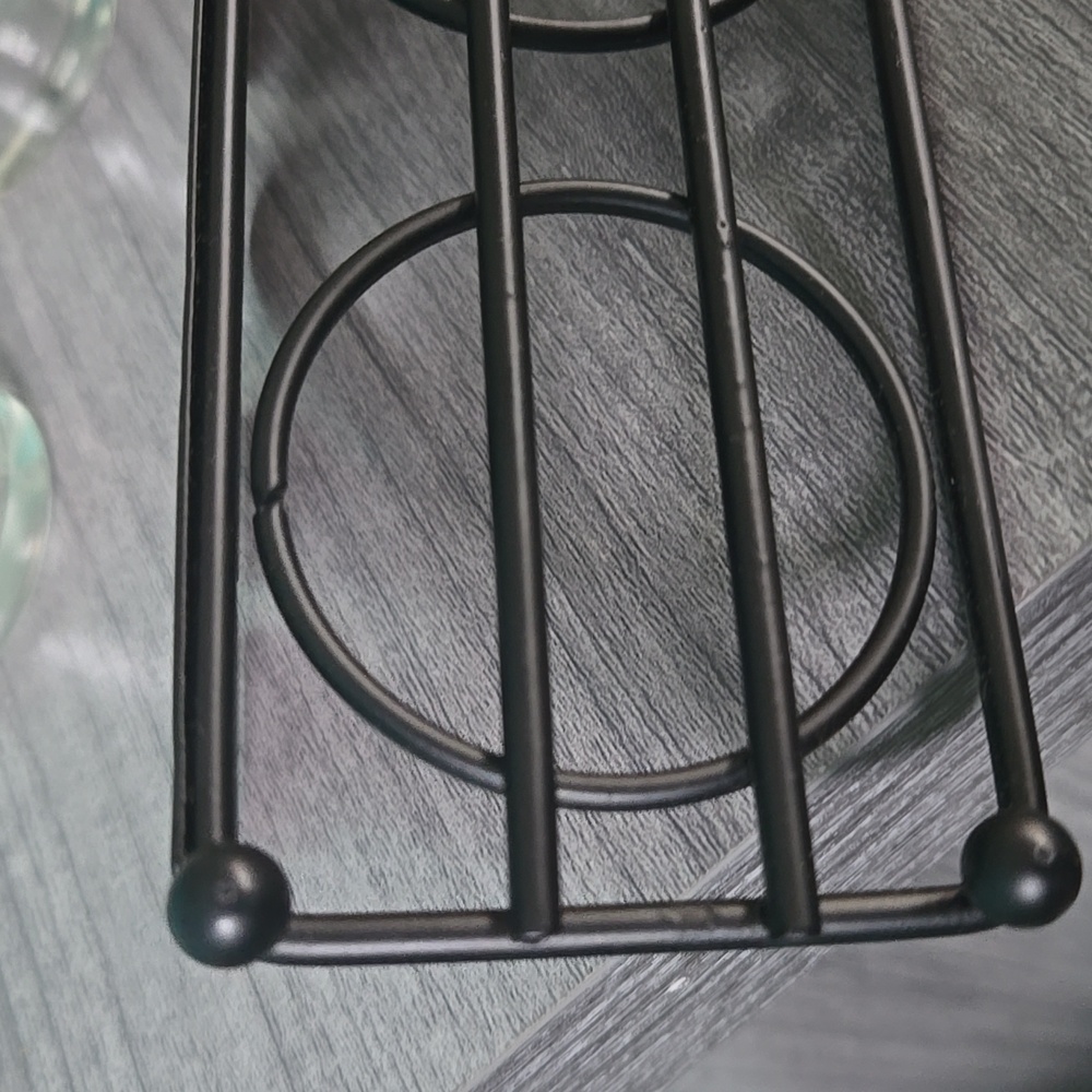 Hope Tea Light Or Flameless Tea Light Holder Black Metal Clear Glass Inspiration - Picture 9 of 10